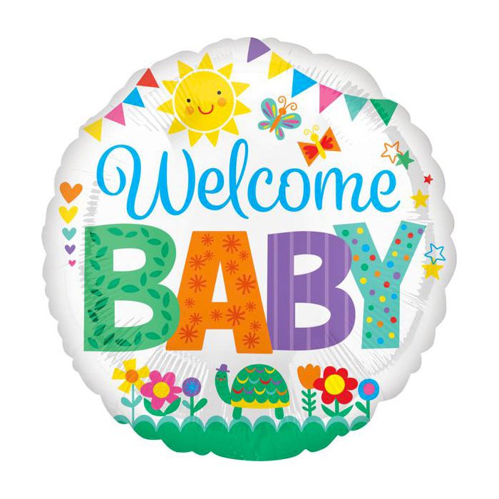 Palloncino Welcome Baby Pz.1 Mylar Tondo 17" Cm.43 main product photo