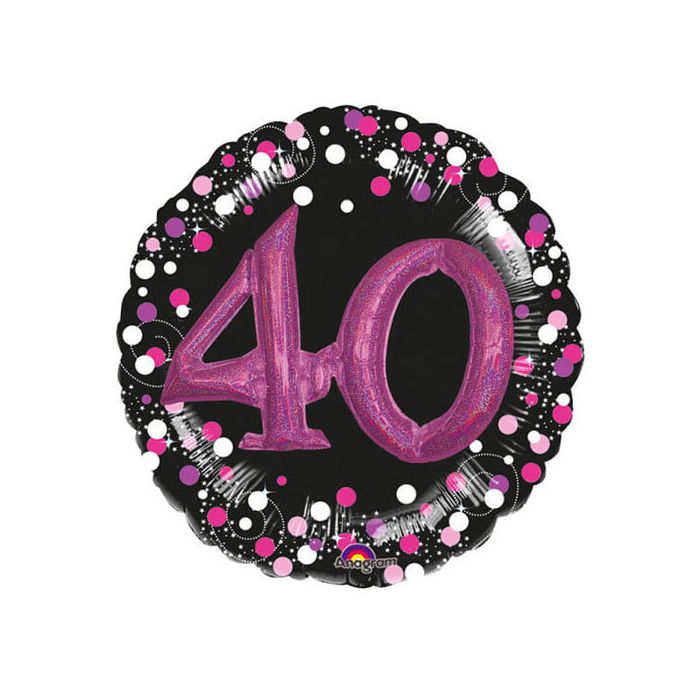 Palloncino 40 Anni Sparkling Pink Pz.1 Mylar Multi Balloon Cm.81 main product photo