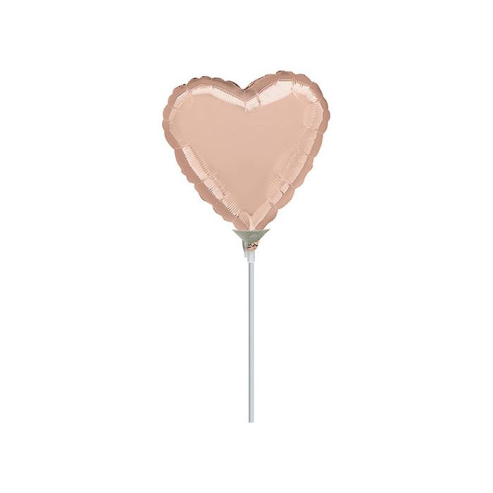 Palloncino Cuore Rose Gold 9" Pz.10 Mylar Cuore 9" Cm.23 Da Saldare Esclusa Bacchetta main product photo