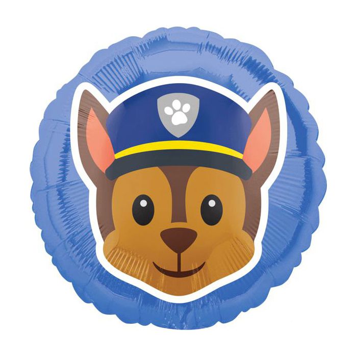 Palloncini Paw Patrol Chase Emoji Pz.1 Mylar Tondo 17" Cm.43 main product photo