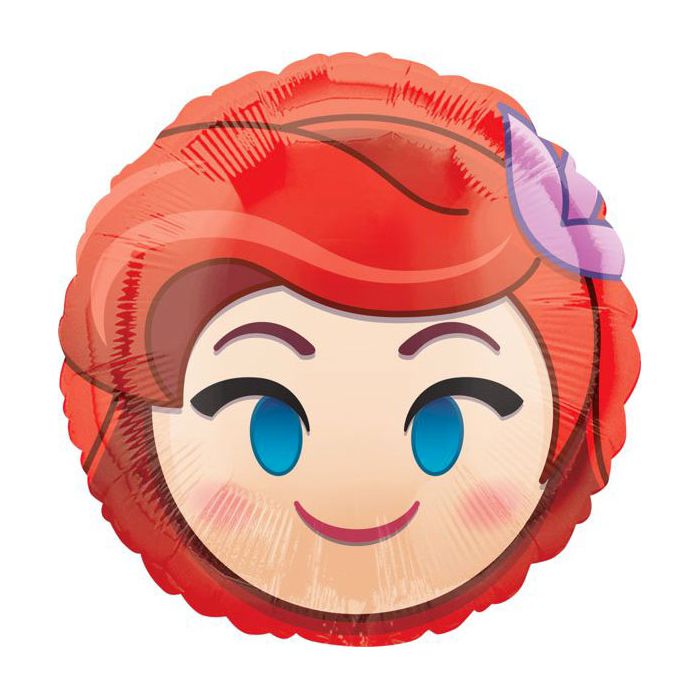 Palloncini Sirenetta Ariel Emoji Pz.1 Mylar Tondo 17" Cm.43 main product photo