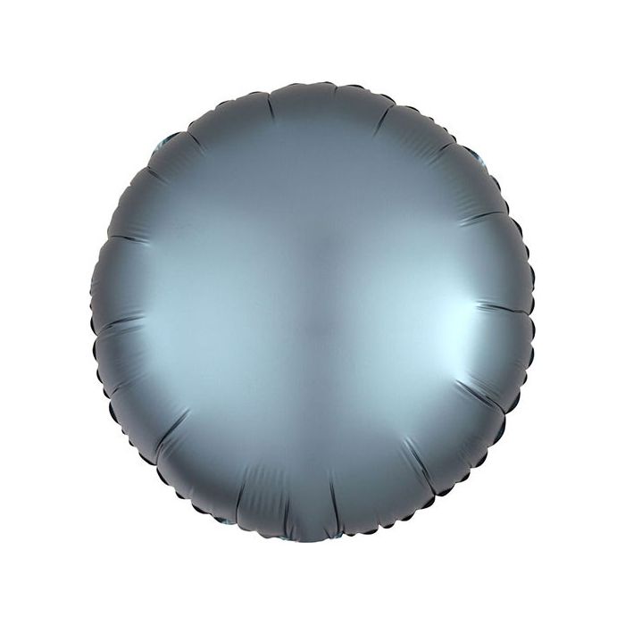 Palloncino Satin Luxe Steel Blue Pz.1 Mylar Tondo Cm.43 main product photo