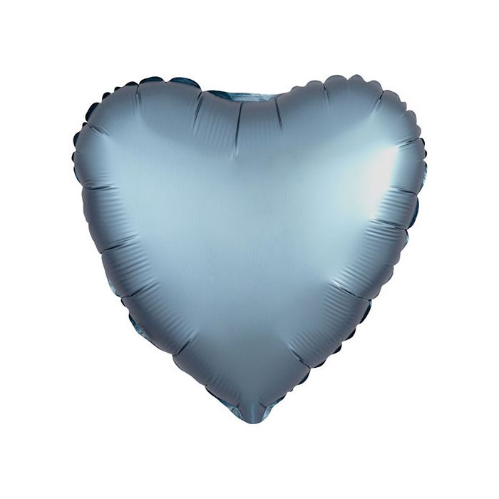 Palloncino Satin Luxe Steel Blue Pz.1 Mylar Cuore Cm.43 main product photo