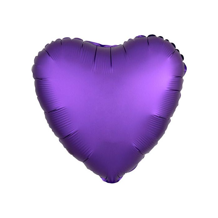 Palloncino Satin Luxe Purple Royale Pz.1 Mylar Cuore Cm.43 main product photo
