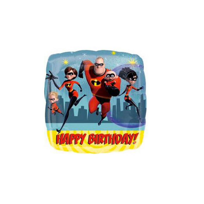 Palloncini Compleanno Incredibili 2 Pz.1 Mylar Quadrato 17" Cm.43 main product photo