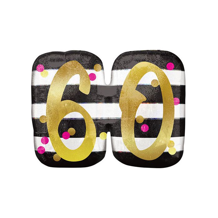 Palloncino 60° Compleanno Milestone Pz. Mylar Sagomato Cm.63 X Cm.50 Holographic main product photo