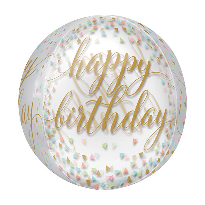 Palloncino Compleanno Confetti Orbz Pz.1 Mylar 3d Orbz Cm.38 X Cm.40 main product photo