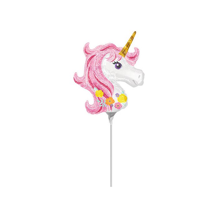 Palloncini Magical Unicorn Pz.5 Mylar Mini Shape Cm.22 X Cm.25 Da Saldare Esclusa Bacchetta main product photo
