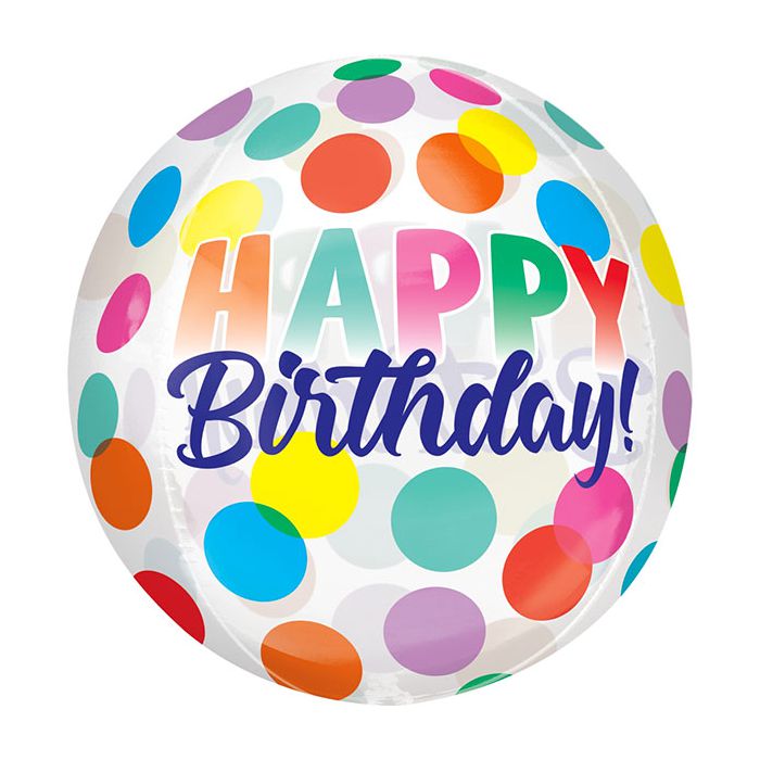 Palloncino Compleanno Big Dots Orbz Pz.1 Mylar 3d Orbz Cm.38 X Cm.40 main product photo