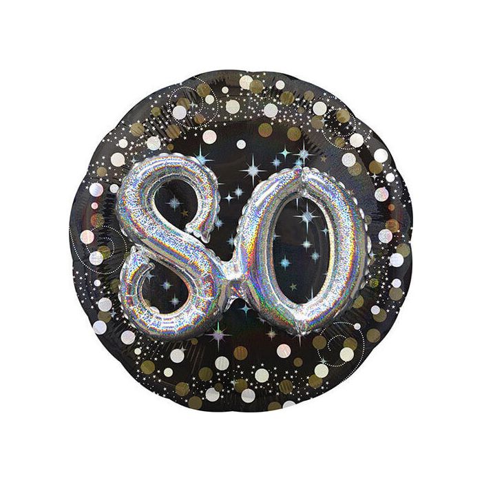 Palloncino 80 Anni Sparkling Pz.1 Mylar Multi Balloon Cm.81 main product photo