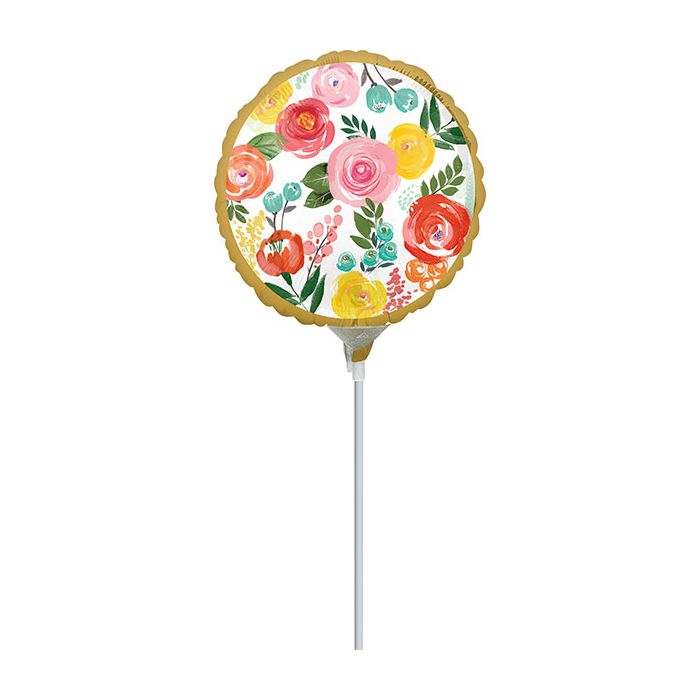 Palloncino Fiori Luminosi Pz.5 Mylar Mini 9" Cm.23 Da Saldare Esclusa Bacchetta main product photo