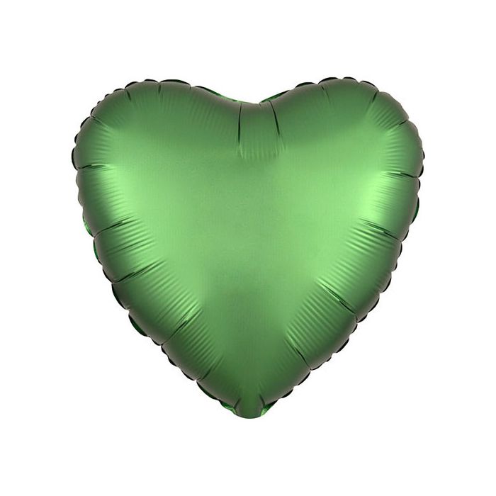 Palloncino Satin Luxe Emerald Pz.1 Mylar Cuore Cm.43 main product photo