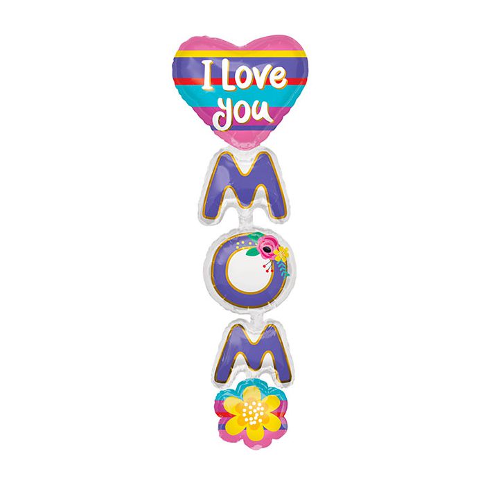 Palloncino Io Amo Te Mamma Pz.1 Mylar Sagomato Cm.53 X Cm.167 Multiballoon main product photo