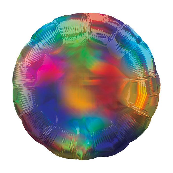 Palloncino Arcobaleno Iridescente Pz.5 Holographic Tondo 18'' Cm.43 main product photo