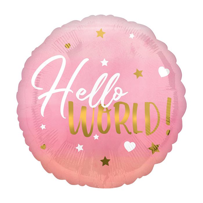 Palloncini Pink Baby Girl Pz.1 Mylar Tondo 17" Cm.43 main product photo