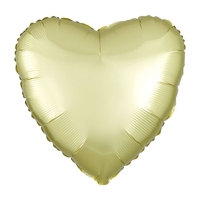 Palloncino Satin Luxe Pastel Yellow Pz.1 Mylar Cuore Cm.43 main product photo