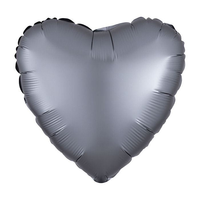 Palloncino Satin Luxe Graphite Pz.1 Mylar Cuore Cm.43 main product photo