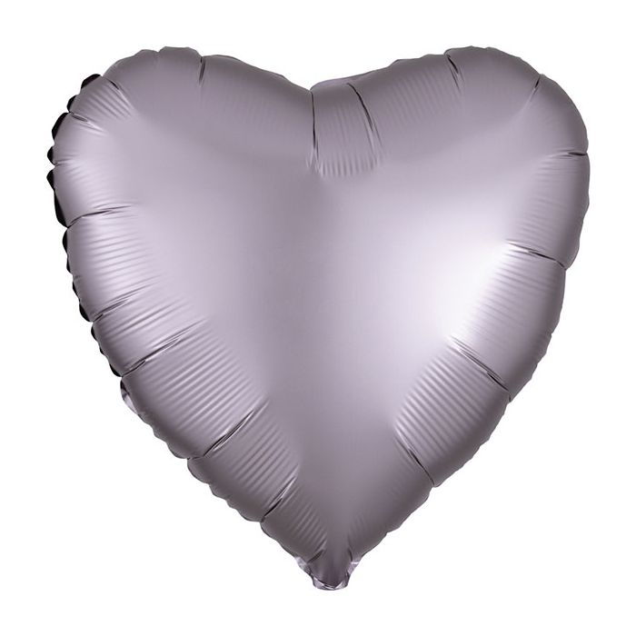 Palloncino Satin Luxe Greige Pz.1 Mylar Cuore Cm.43 main product photo
