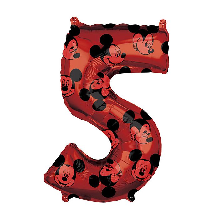 Palloncino Topolino 5° Compleanno Pz 1 Mylar Sagomato Cm.27 X Cm.66 main product photo
