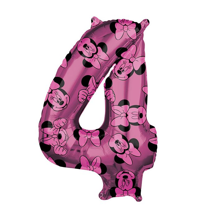 Palloncino Minnie 4° Compleanno Pz 1 Mylar Sagomato Cm.27 X Cm.66 main product photo