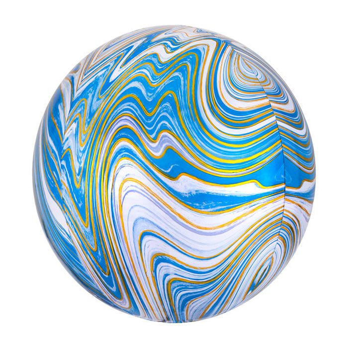 Palloncino Orbz Marmo Blu Pz.1 Mylar 3d Orbz Cm.38 X Cm.40 main product photo
