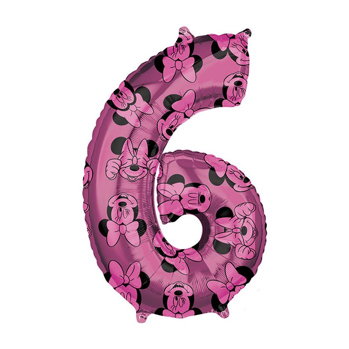 Palloncino Minnie 6° Compleanno Pz 1 Mylar Sagomato Cm.27 X Cm.66 main product photo