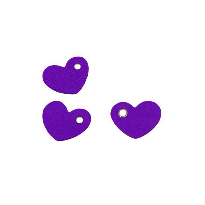 Cuore in feltro viola pz.12, CM.2.8x2.5 main product photo