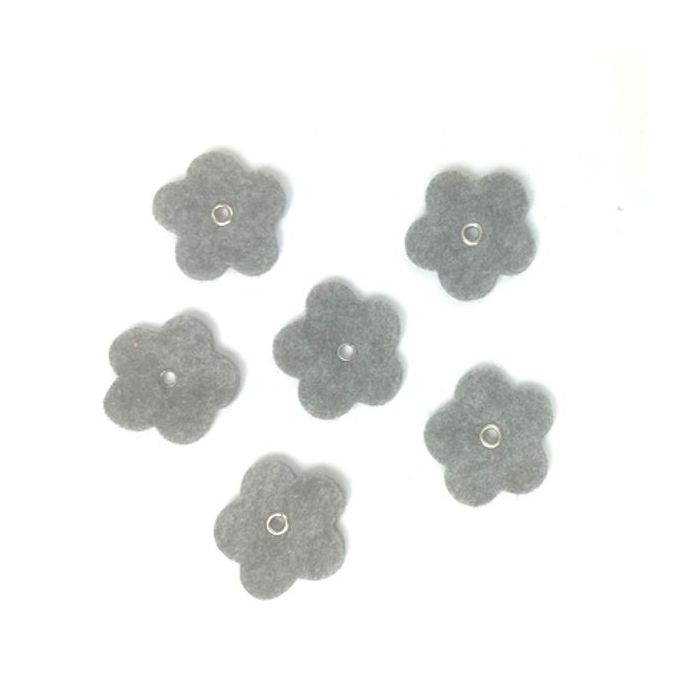 Fiore in feltro grigio pz.12, CM.3 X 3 main product photo