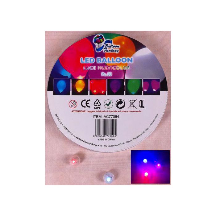 Luci led per palloncini multicolor pz.50, CM.1.5 - DURATA CIRCA 48 ORE CONTINUE main product photo