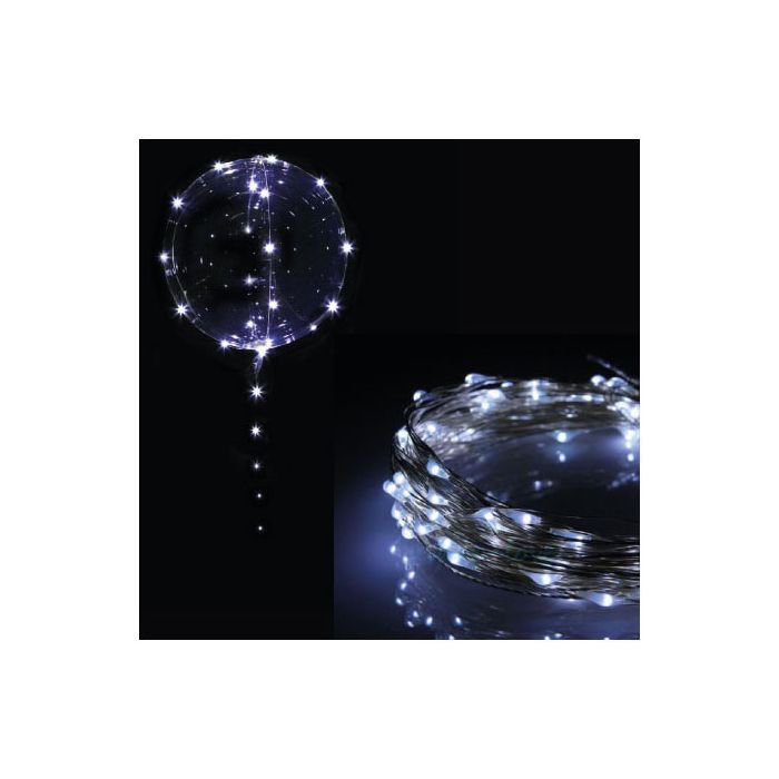 50 luci led bianche bobo balloon pz.1, FILO MT.5 CON 50 LUCI - BATTERIA NON INCLUSA main product photo