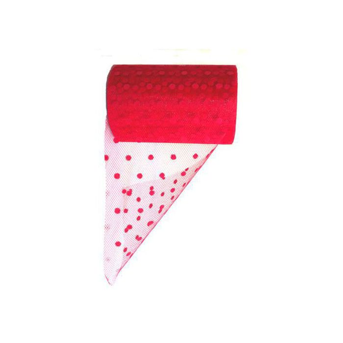 Tulle pois rosso pz.1, CM.12.5 X MT.25 main product photo