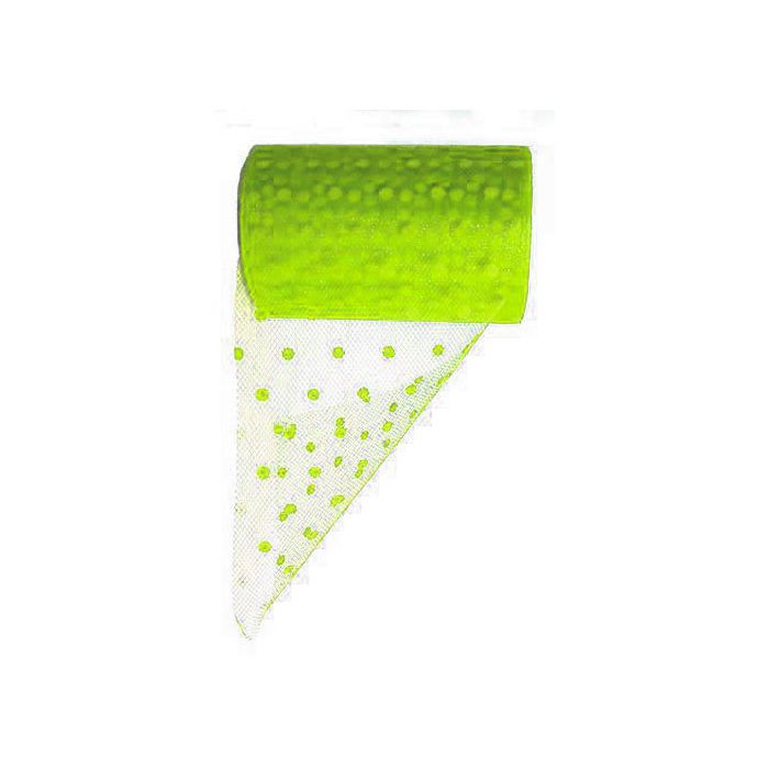 Tulle pois verde lime pz.1, CM.12.5 X MT.25 main product photo