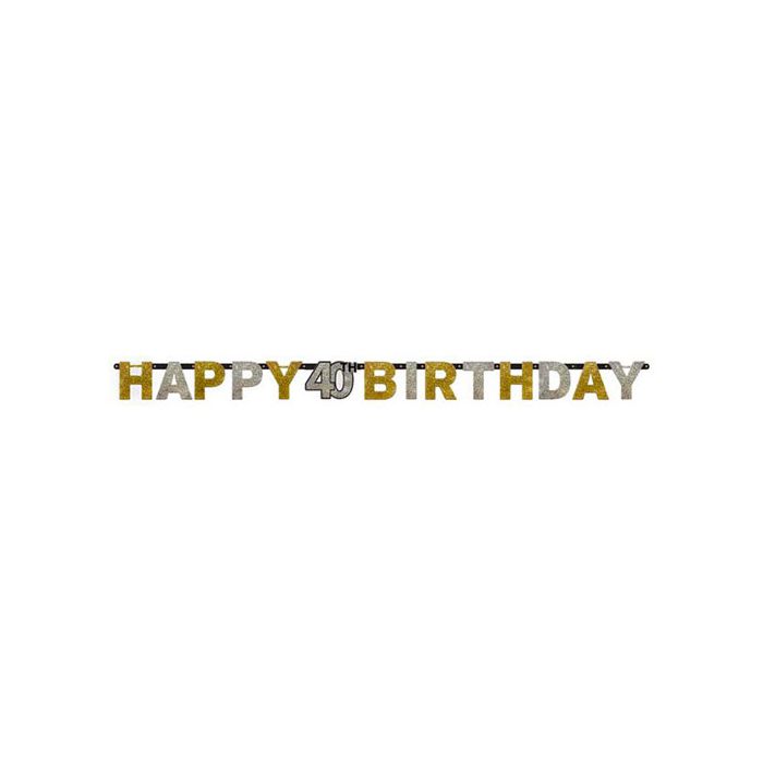 Festone 40° Compleanno Gold Pz.1 Lunghezza Mt.2.13 main product photo
