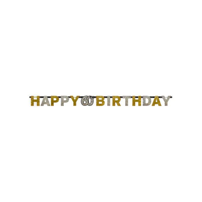 Festone 60° Compleanno Gold Pz.1 Lunghezza Mt.2.13 main product photo