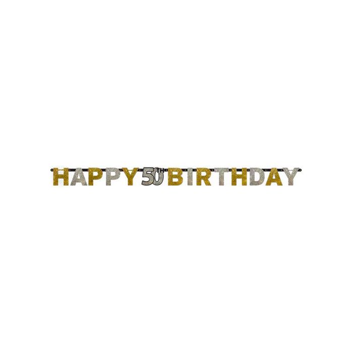 Festone 50° Compleanno Gold Pz.1 Lunghezza Mt.2.13 main product photo