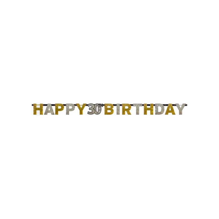 Festone 30° Compleanno Gold Pz.1 Lunghezza Mt.2.13 main product photo