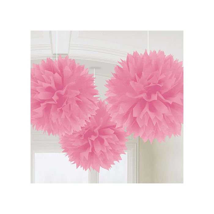 Decorazione pom pom rosa light pz.3 cm.40.6 main product photo