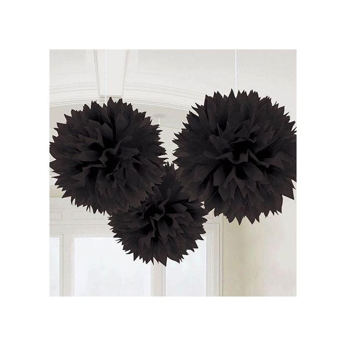 Decorazione pom pom nero pz.3 cm.40.6 main product photo