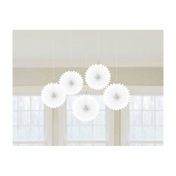 Decorazione Rosone Bianco Pz.5 Decorazione In Carta A Forma Di Fiore Cm.15,2 main product photo