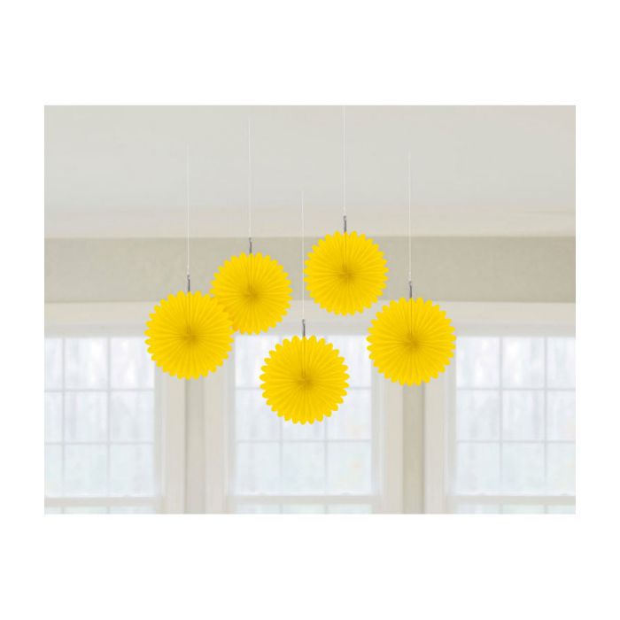 Decorazione Rosone Giallo Pz.5 Decorazione In Carta A Forma Di Fiore Cm.15,2 main product photo
