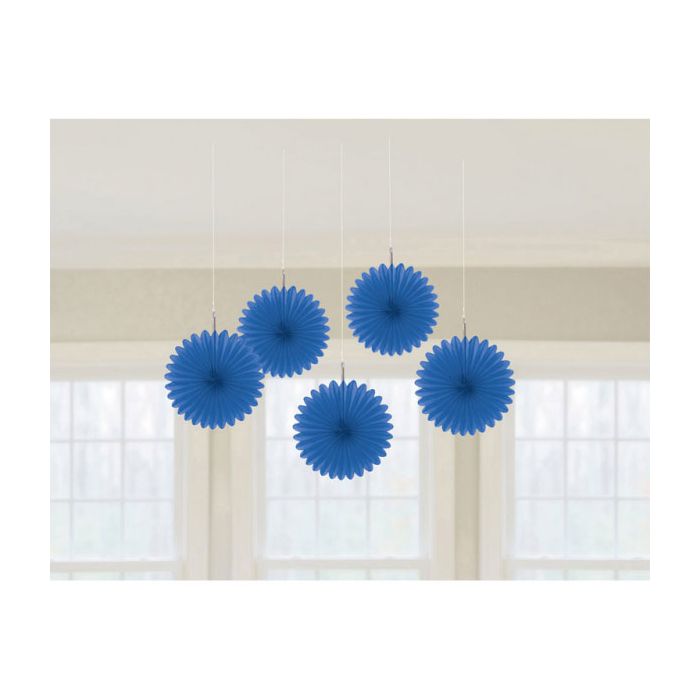 Decorazione Rosone Blu Pz.5 Decorazione In Carta A Forma Di Fiore Cm.15,2 main product photo