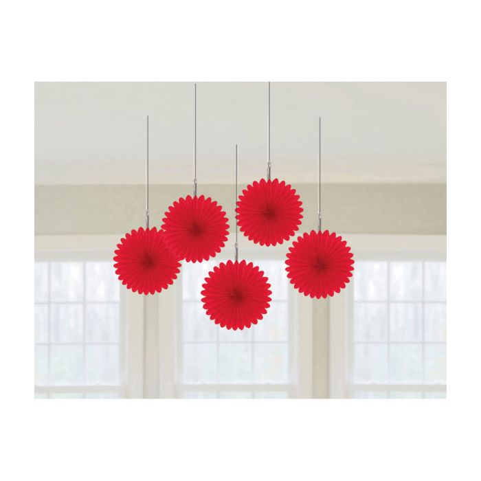 Decorazione Rosone Rosso Pz.5 Decorazione In Carta A Forma Di Fiore Cm.15,2 main product photo