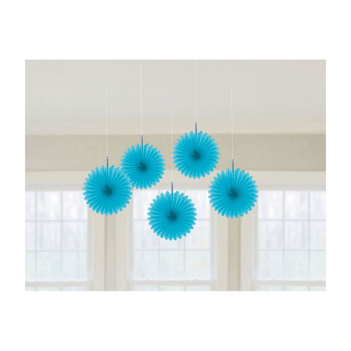 Decorazione Rosone Celeste Pz.5 Decorazione In Carta A Forma Di Fiore Cm.15,2 main product photo