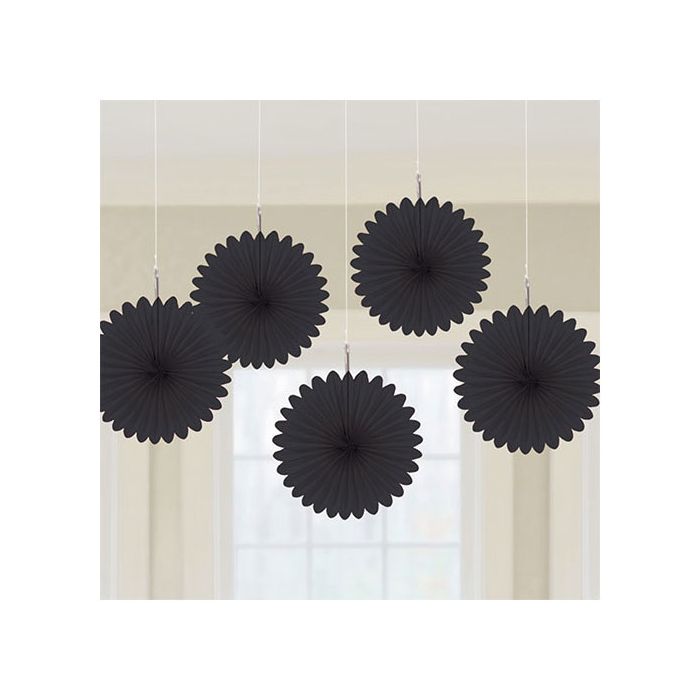 Decorazione Rosone Nero Pz.5 Decorazione In Carta A Forma Di Fiore Cm.15,2 main product photo