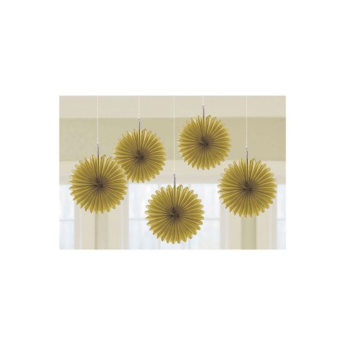 Decorazione Rosone Oro Pz.5 Decorazione In Carta A Forma Di Fiore Cm.15,2 main product photo