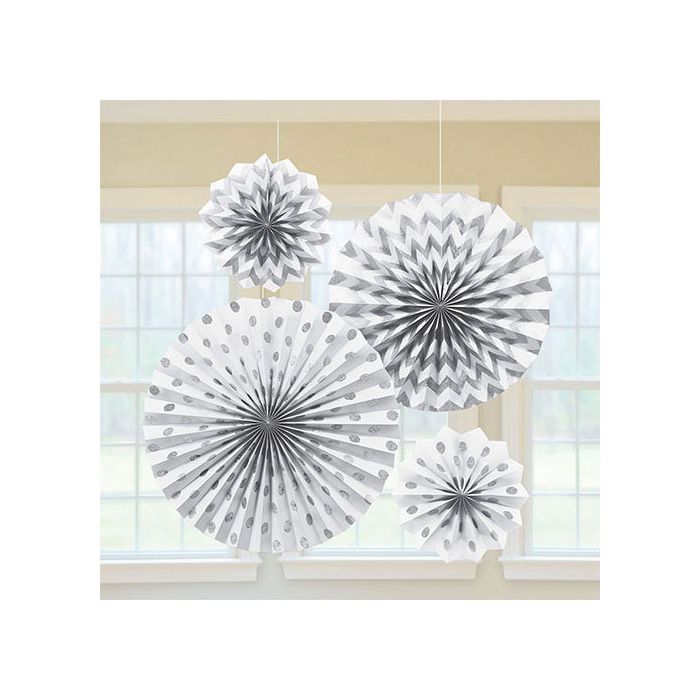 Decorazione Rosone Bianco Pz.4 Decorazione Glitter Cm.20.3/30.4/40.6 main product photo