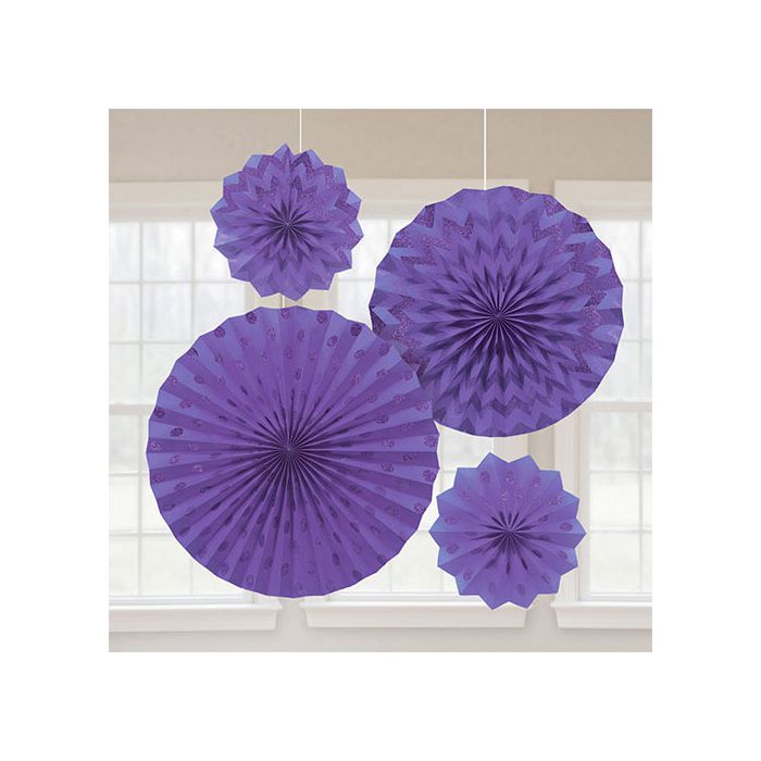 Decorazione Rosone Lilla Pz.4 Decorazione Glitter Cm.20.3/30.4/40.6 main product photo