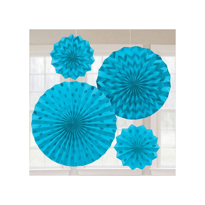 Decorazione Rosone Azzurro Pz.4 Decorazione Glitter Cm.20.3/30.4/40.6 main product photo