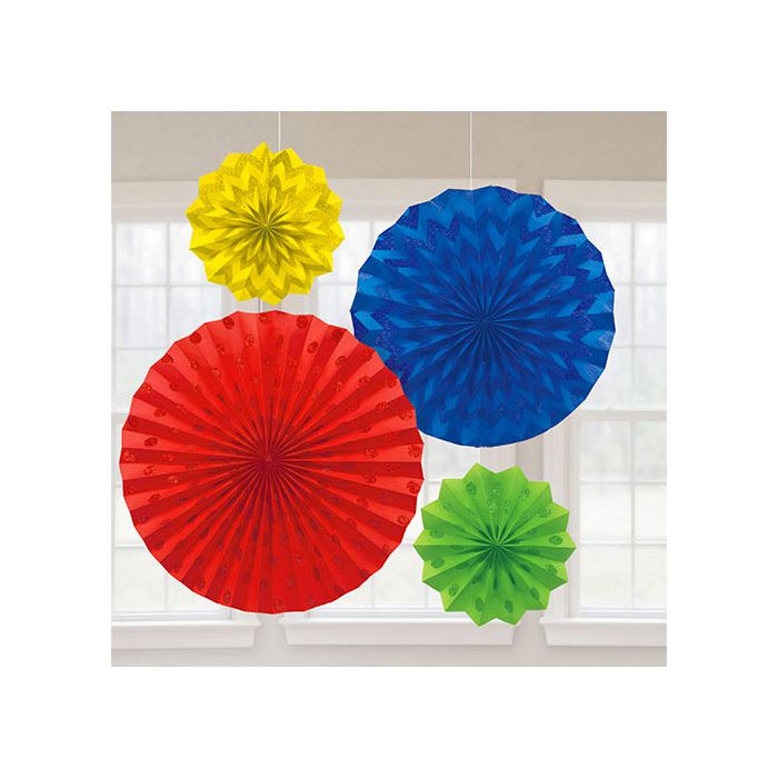 Decorazione Rosone Arcobaleno Pz.4 Decorazione Glitter Cm.20.3/30.4/40.6 main product photo