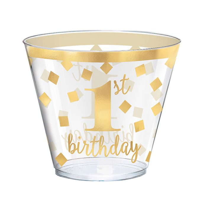 Bicchiere 1° Compleanno Krystal Pz.30 Ml.266 - Trasparente E Oro main product photo
